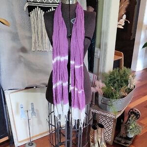 Purple & White Tie-Dye Scarf